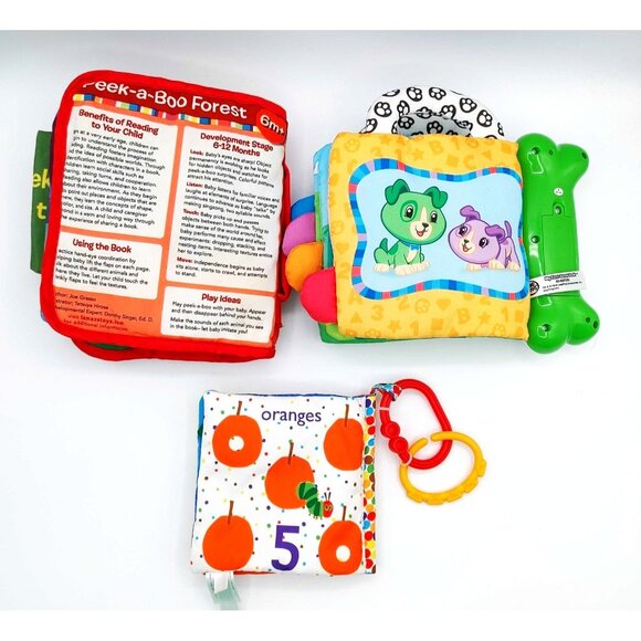 Soft Cloth Baby Books Lot Of 3 My First Scout Talking Book Peek-a-Book Forest - Picture 3 of 7